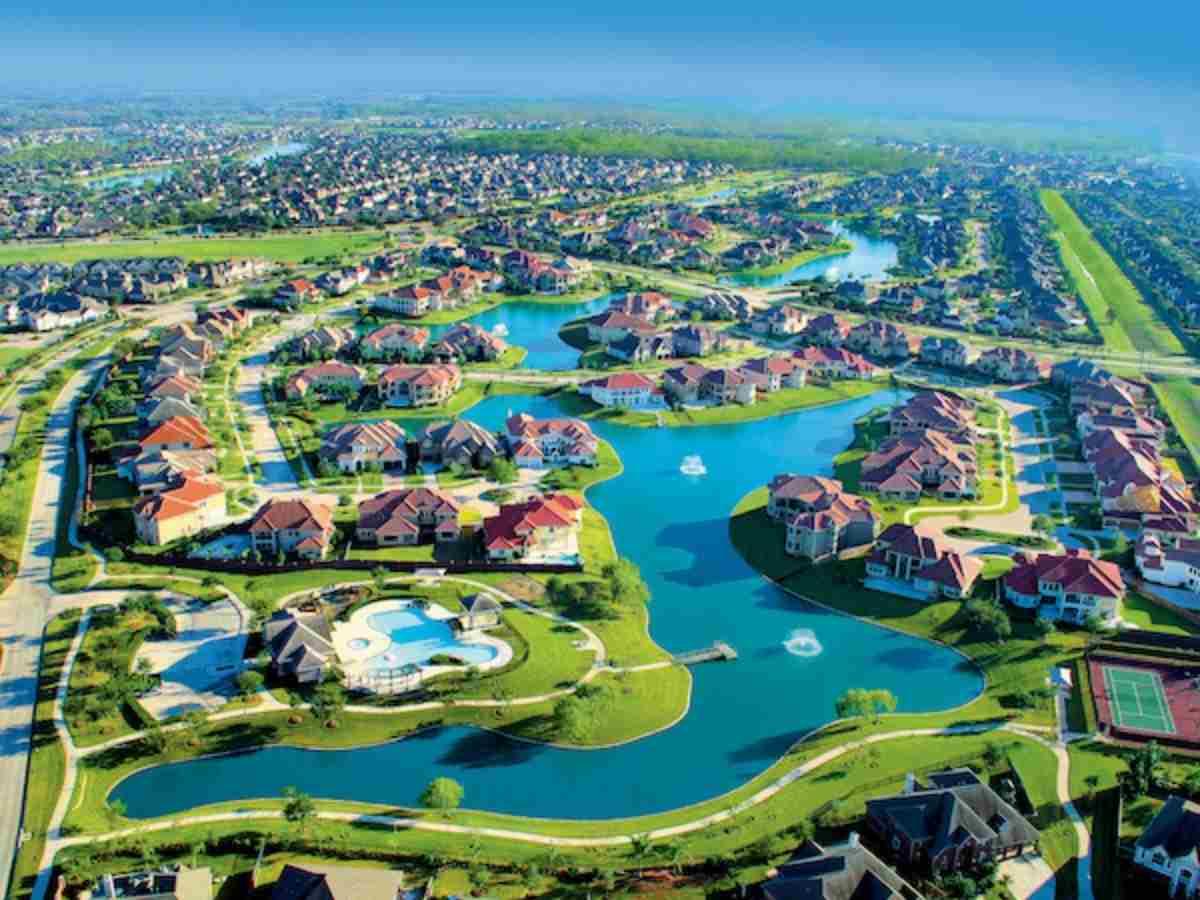 Aerial view of Riverstone, Courtesy of Johnson Development for article Johnson Development Houston Area Communities.