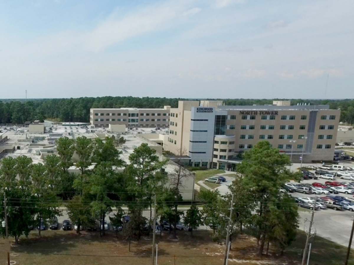 Aerial view of north tower of Kingwood Medical Center