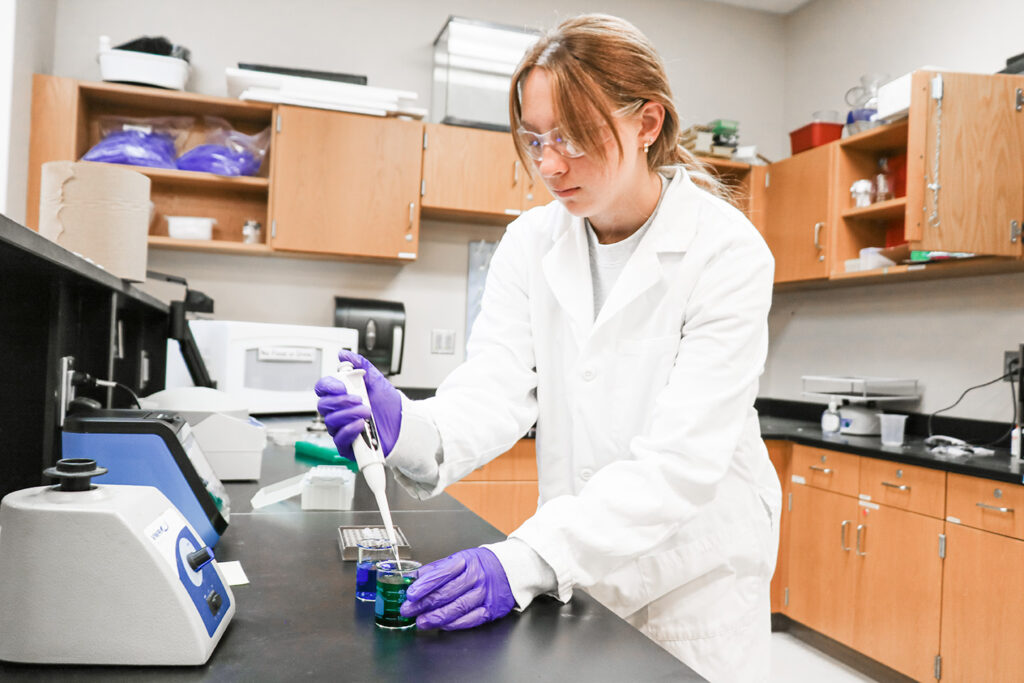 CCISD student in a biology lab