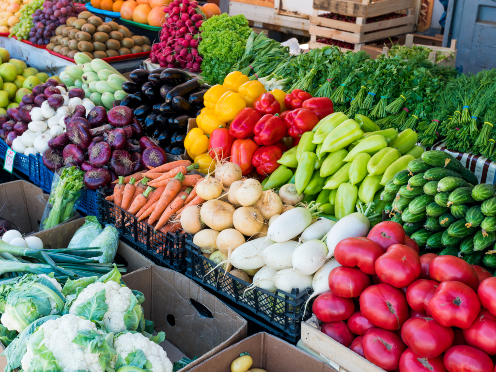 Fresh produces in farmers market.