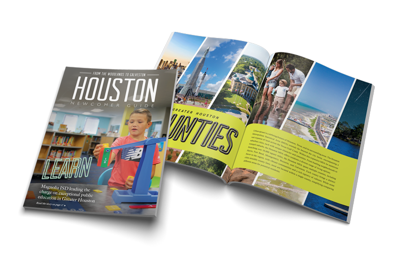 Houston Relocation Guide cover and spread